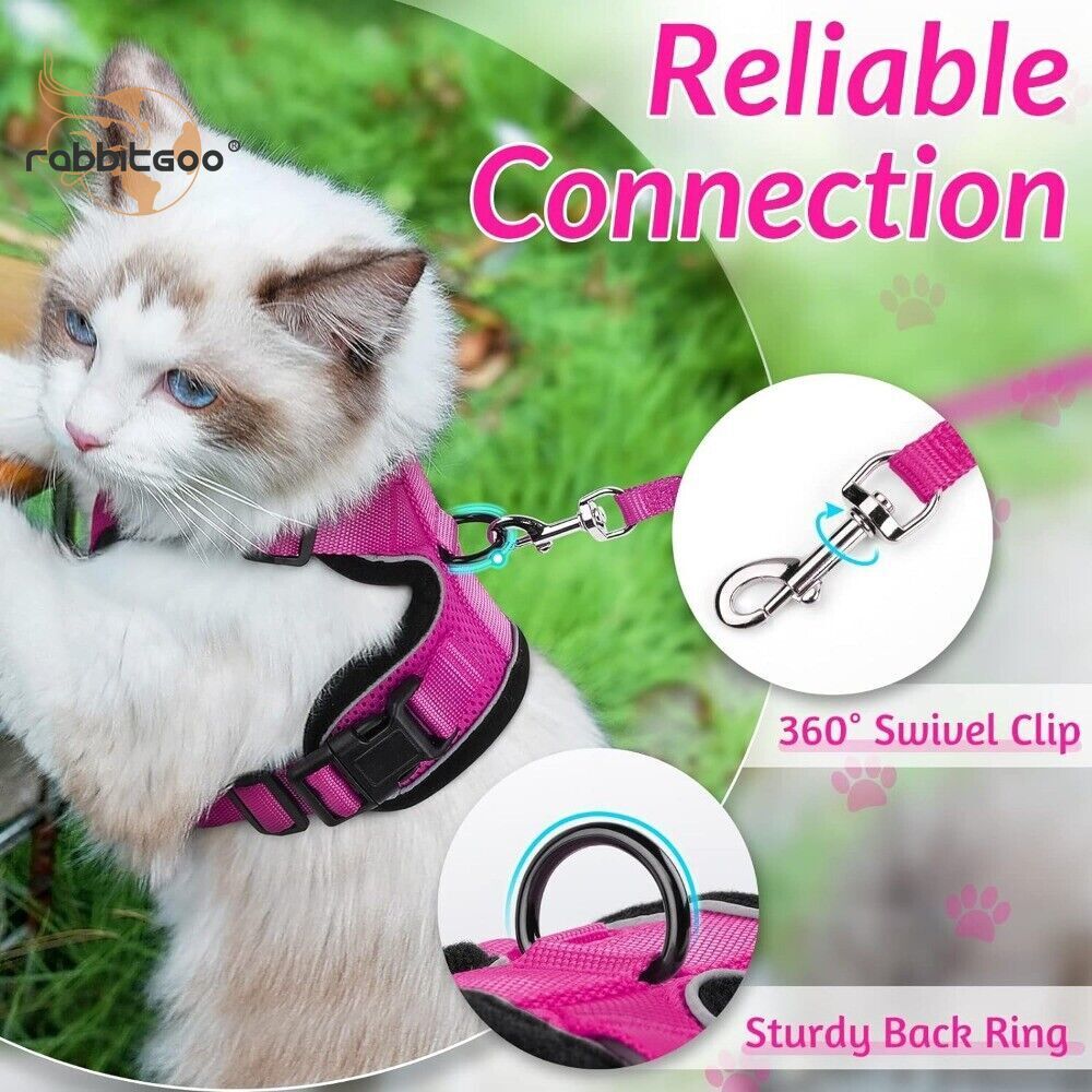 rabbitgoo Cat Harness & Leash Escape Proof Adjustable Vest Reflective Breathable
