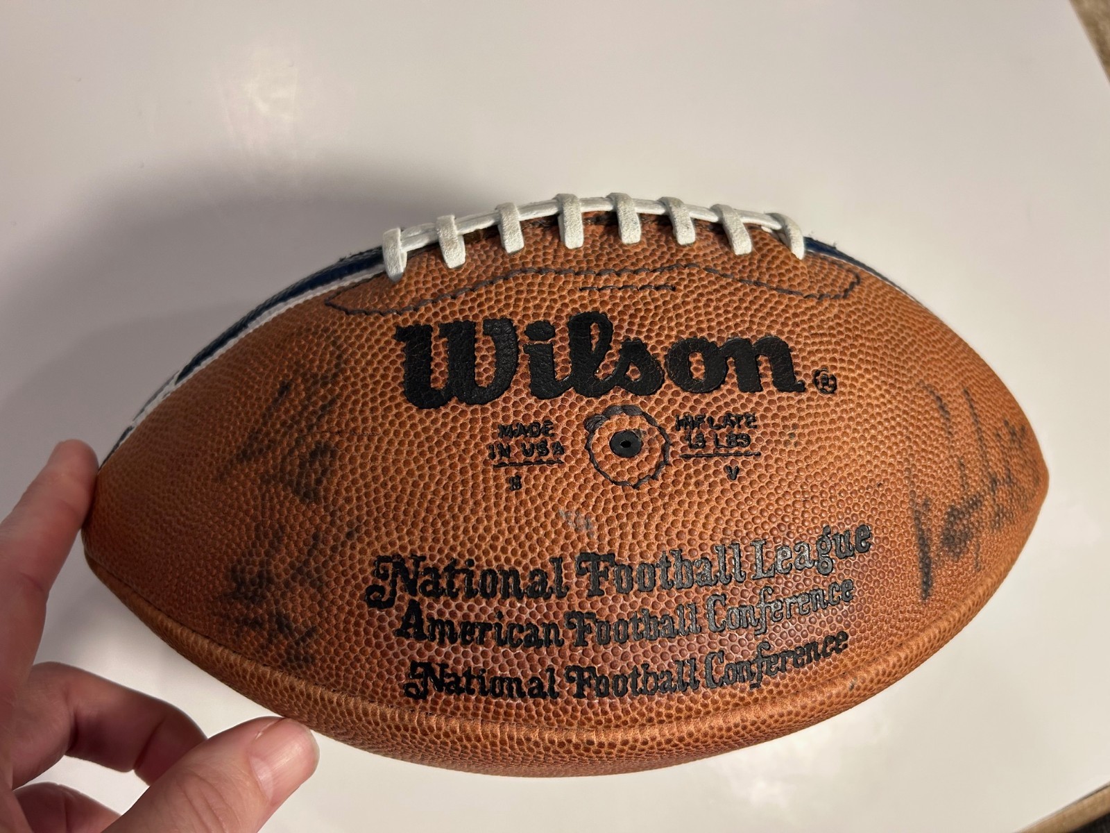 Jim Everett NFL Game Presentation Ball AUTOGRAPHED, Rams - 1989 NFC PLAYOFFS!