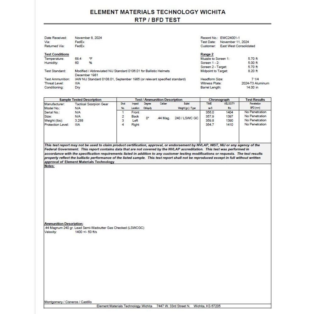 Tactical Scorpion Gear FAST Level IIIA UHMWPE Ballistic Helmet - Color Choices