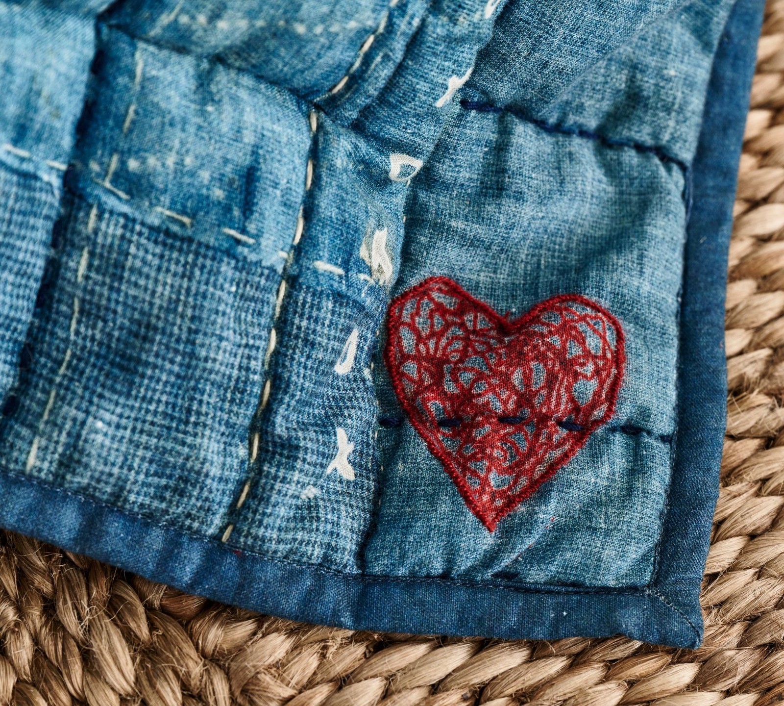 Pottery Barn Love Handcrafted Reversible Quilt King/Cal.King