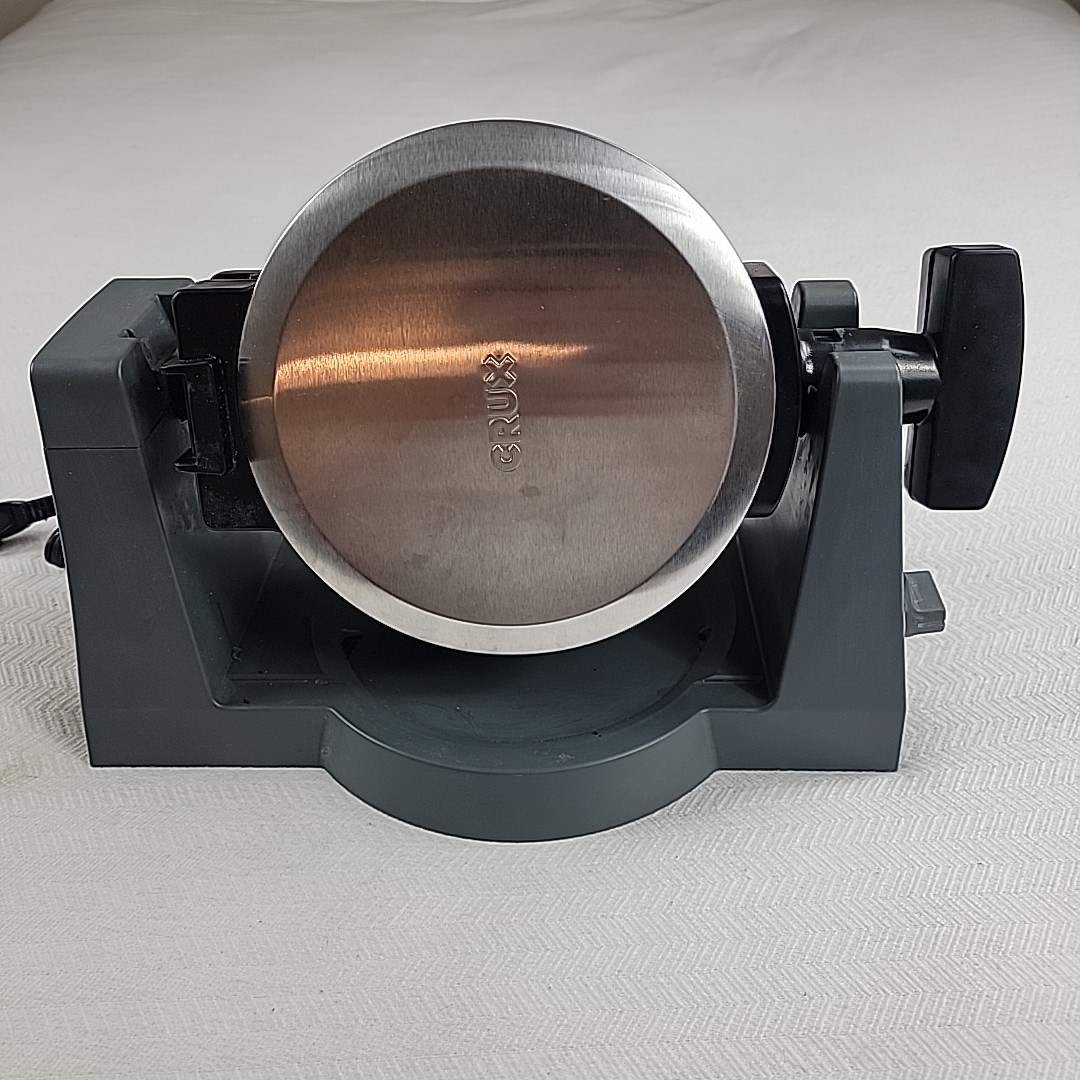 CRUX Double Rotating Belgian Waffle Maker GH-6200A Nonstick Stainless Dent Works