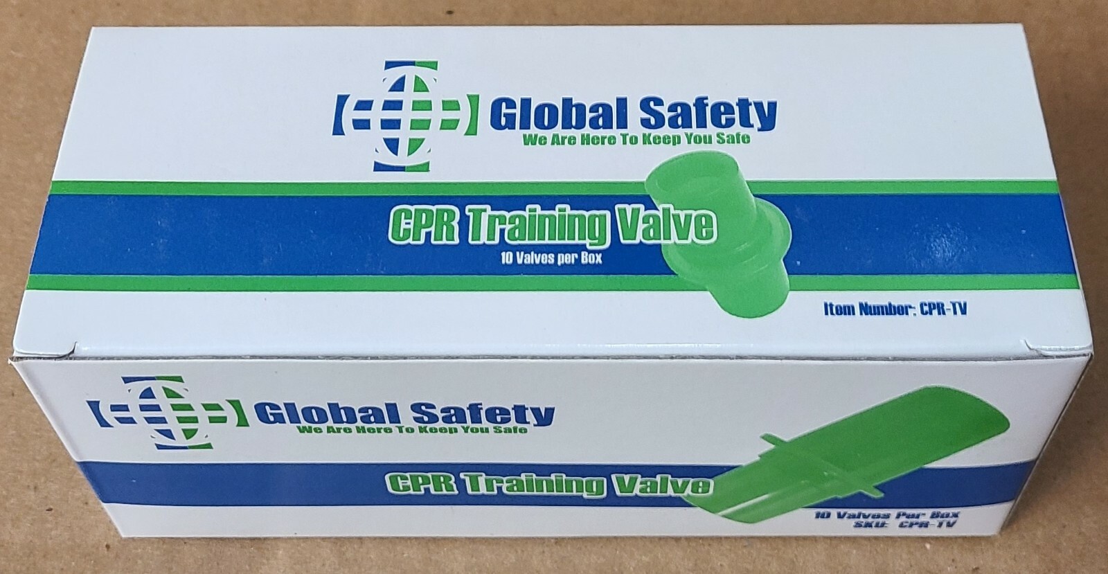Global Safety Box of 10 CPR Training Valve. For Manikin CPR Mask. Part # CPR-TV