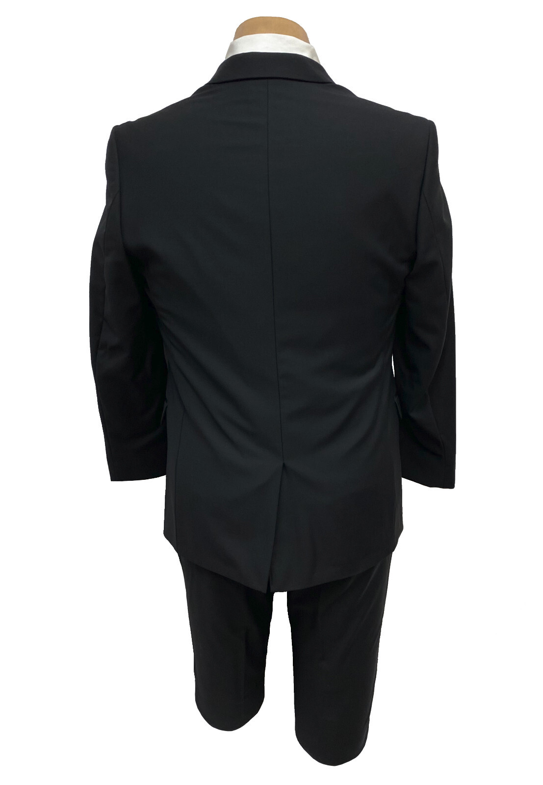 Men's Black Tuxedo with Flat Front Pants High Quality Merino Wool Modern Fit