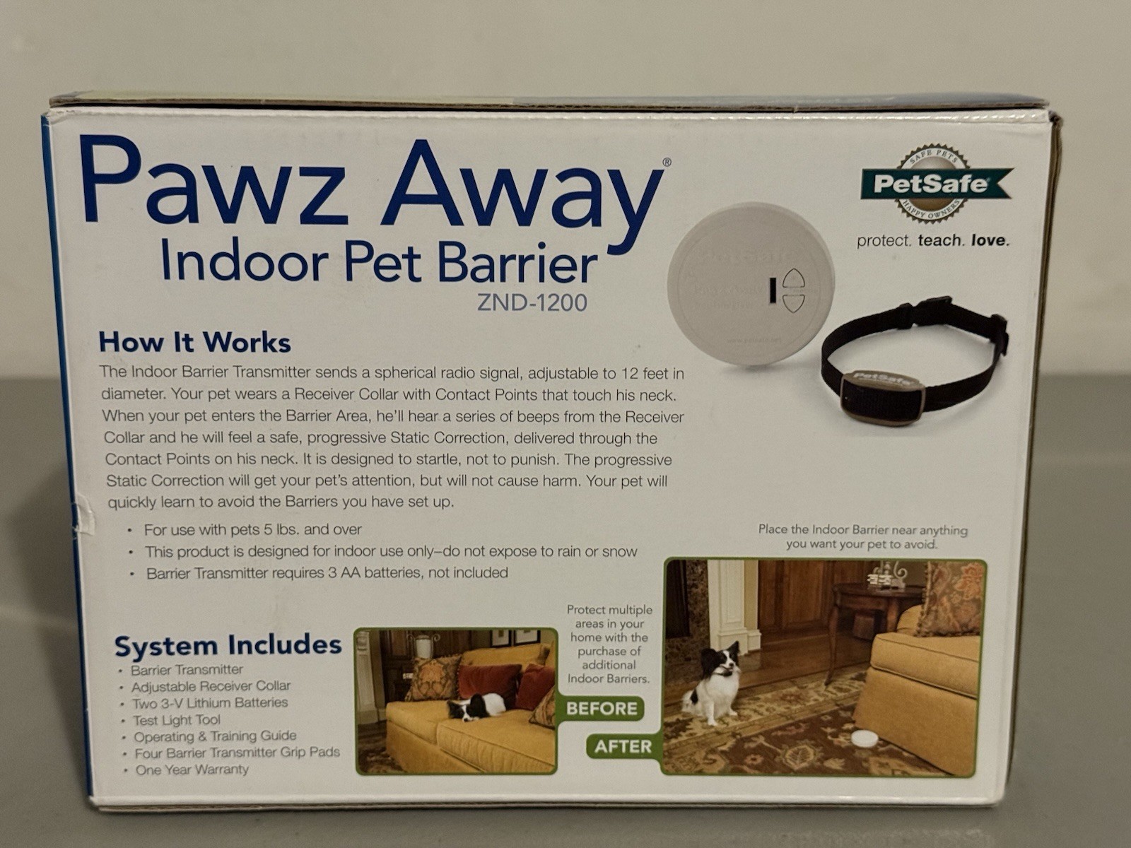 PetSafe Pawz Away Indoor Wireless Pet Barrier System with Collar ZND-1200 NEW