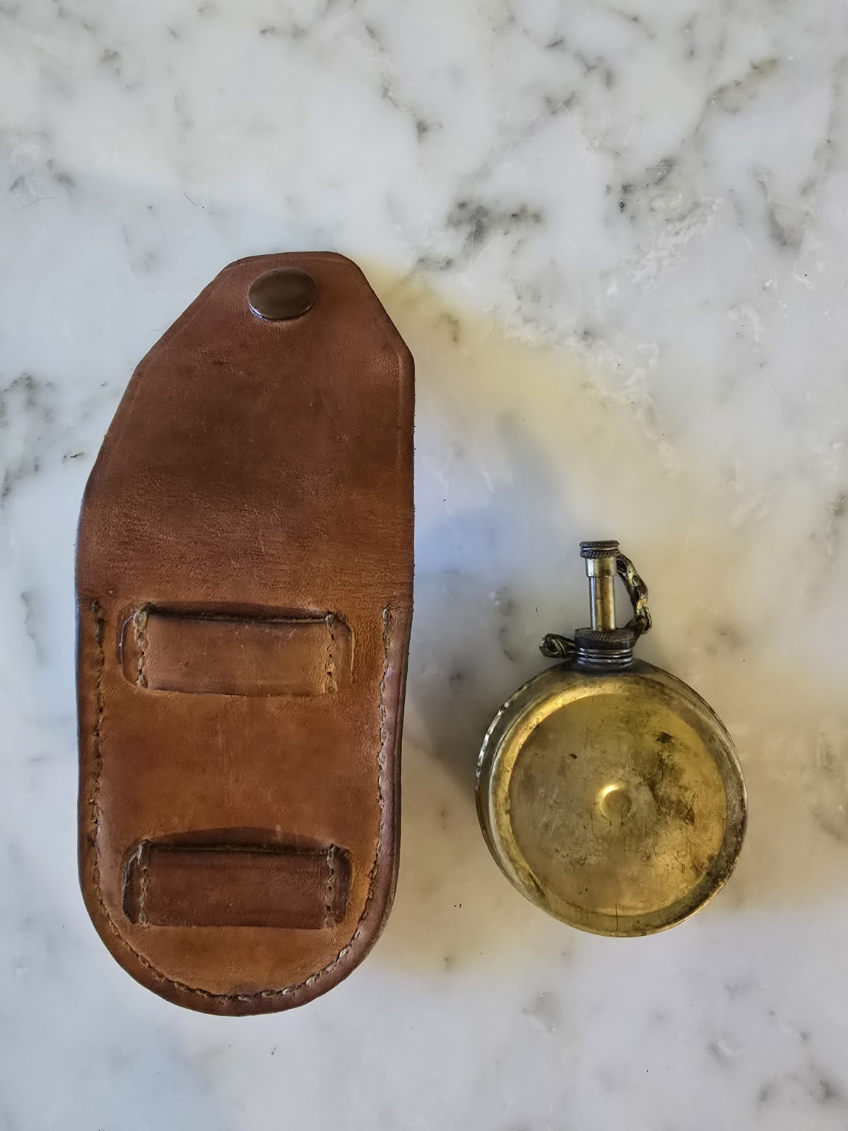 Vintage Yugo Military Brass Banjo Oiler For SKS W/Leather Pouch FREE SHIPPING