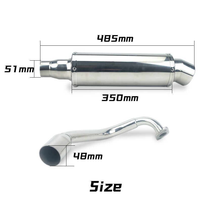 RUCKUS Exhaust Pipe Muffler Stainless Steel Motorcycle Scooter Honda AF58 ZOOMER