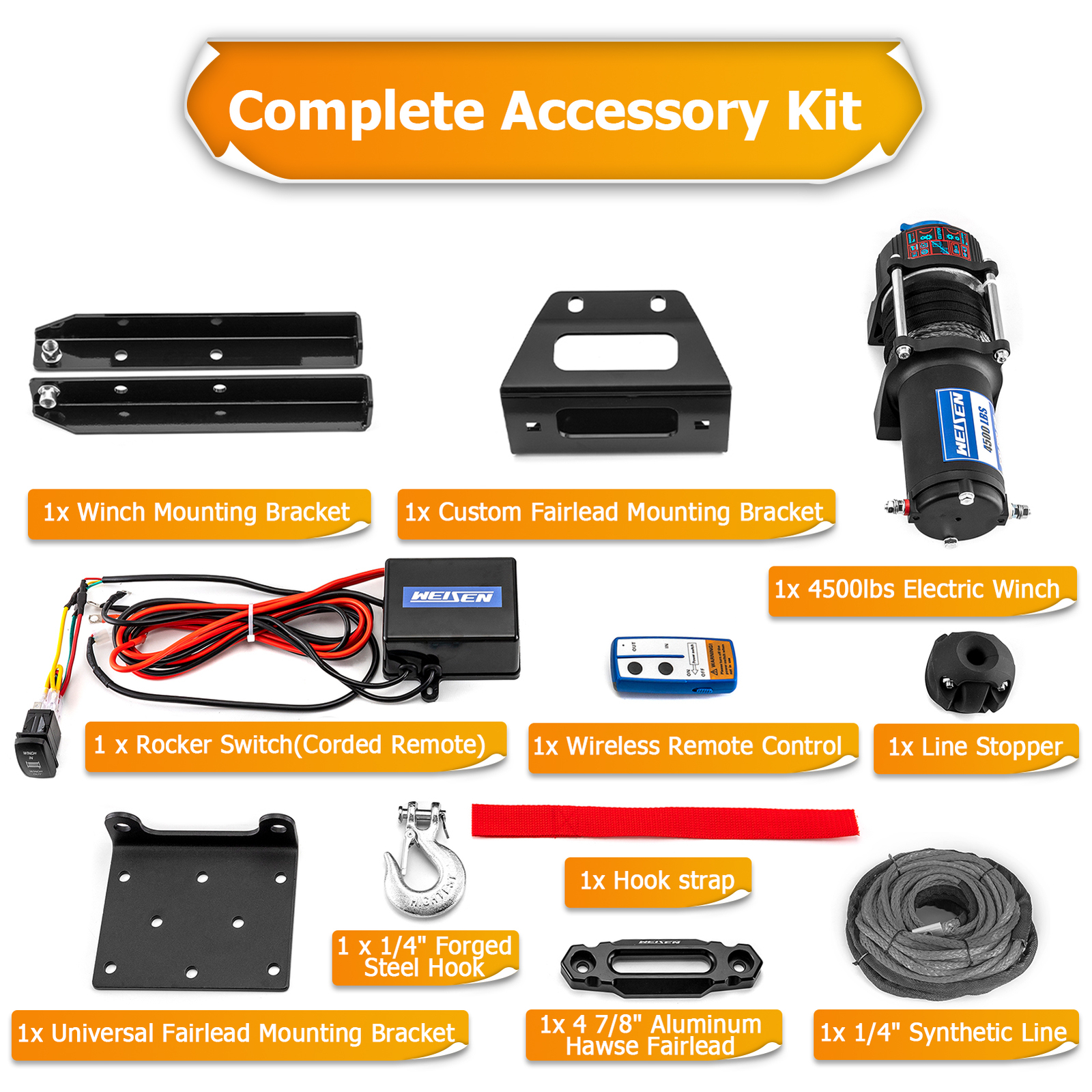 4500lb Electric Winch Mount Combo Kit For 2008-22 Polaris RZR 570/800 Trail 570