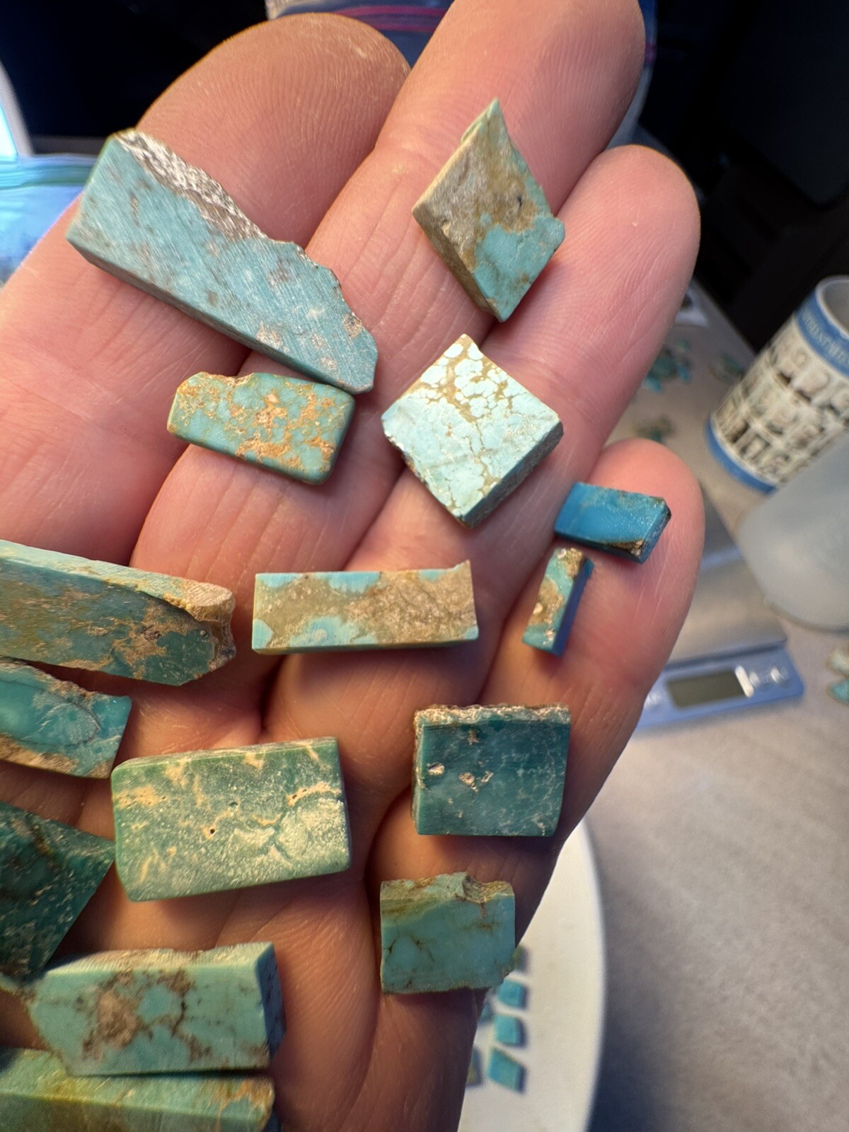 !118g Bell Trading Post Turquoise! SLASHED! Squared Up Corinthian Slabs!