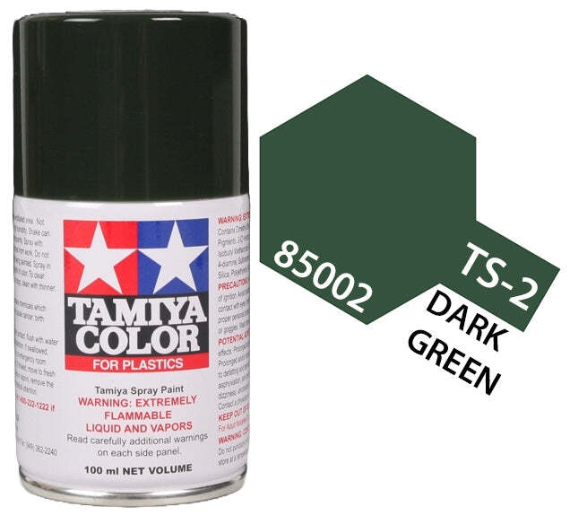 Tamiya 85002 TS-2 Dark Green Lacquer Spray Paint 100ml TAM85002 - US