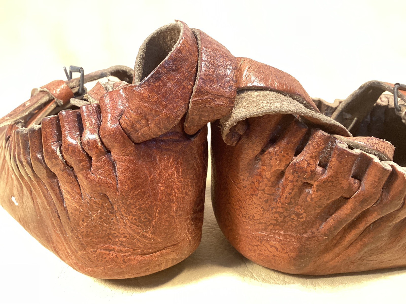 Antique 18th C. Scandinavian Reindeer Moccasins Sami Mukluks Caribou Finnish