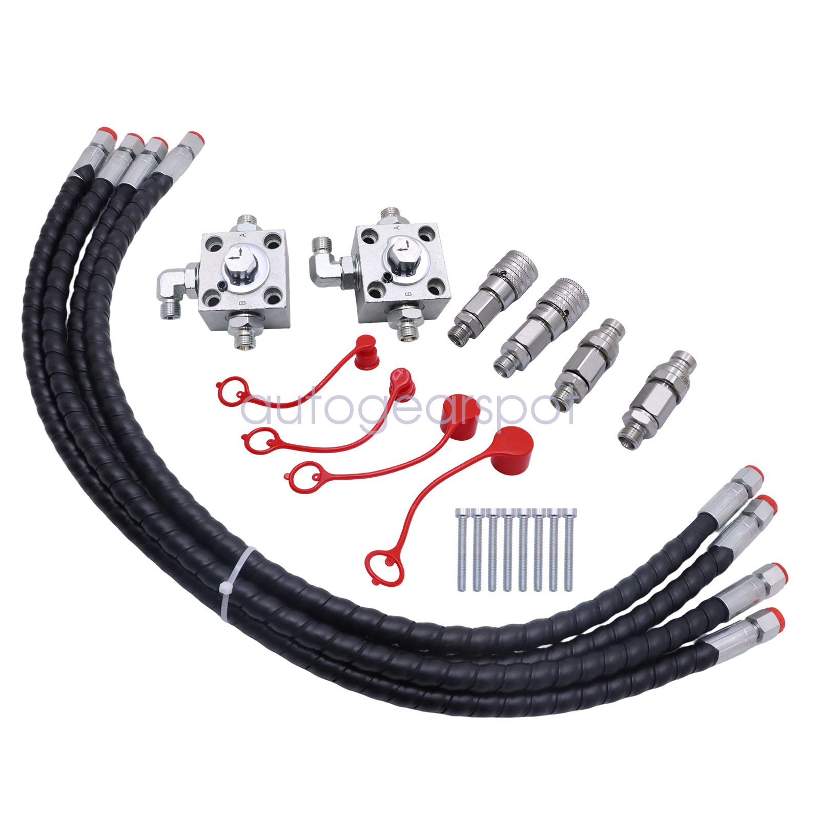 2 Three Way Diverter Valves For 1-2 ton Chinese Mini Excavator w/ Quick Connects