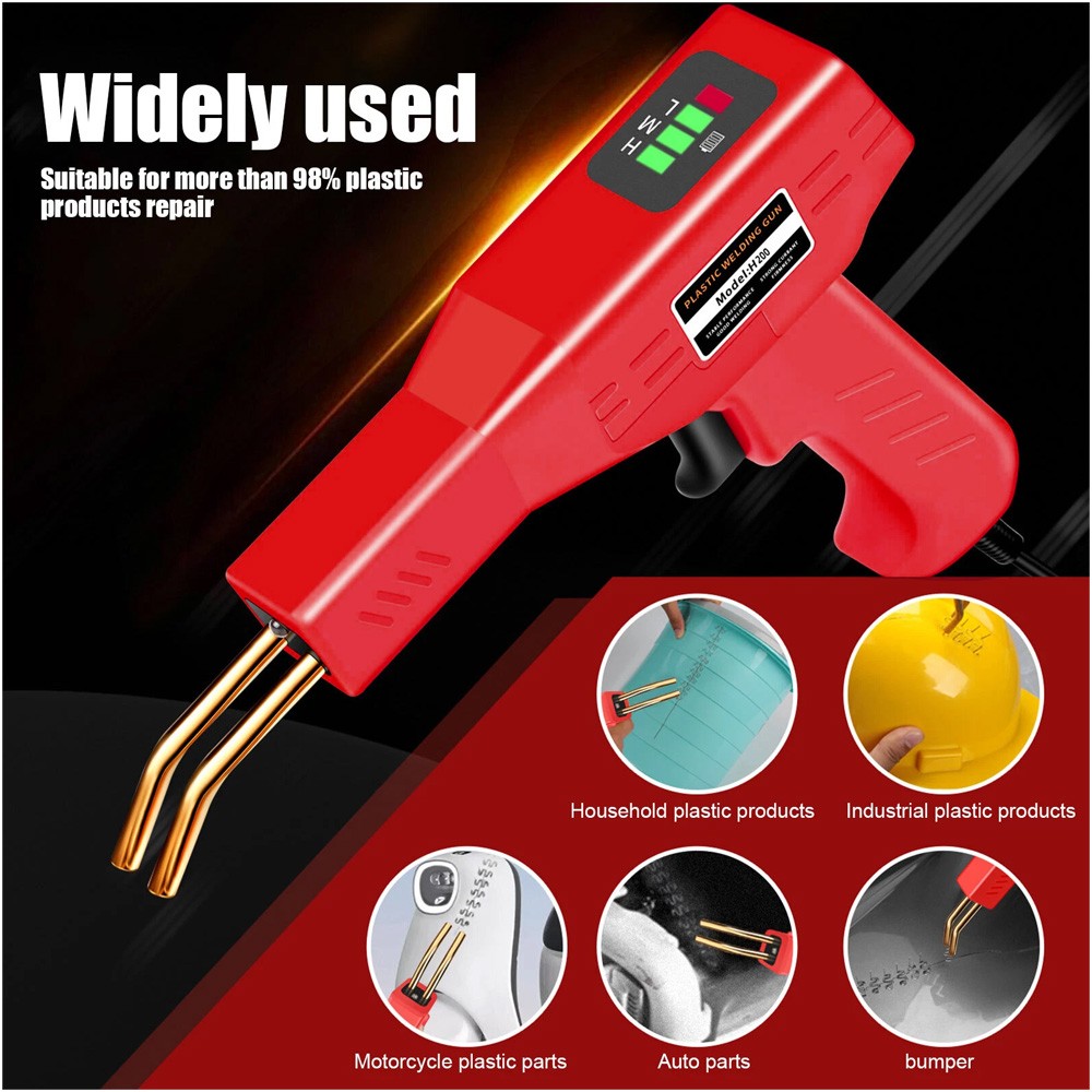 Plastic Welder Kit Soldering Hot Stapler Bumper Repair Welding Gun 200 Staples