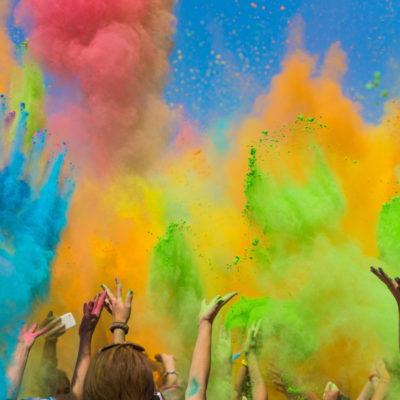 Color Blaze Powder Packets - Set of 8 - Holi, Rangoli, Color War, Party, Toss