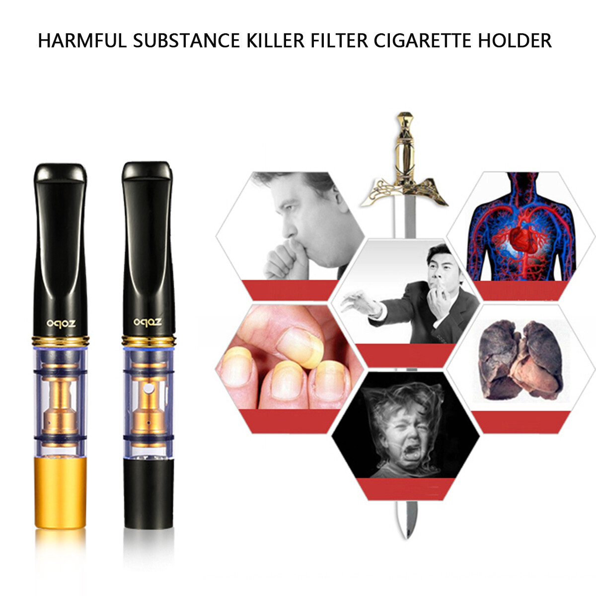 1pack Reusable Mouthpiece Tobacco Filter For Cigarette Holder Filtration