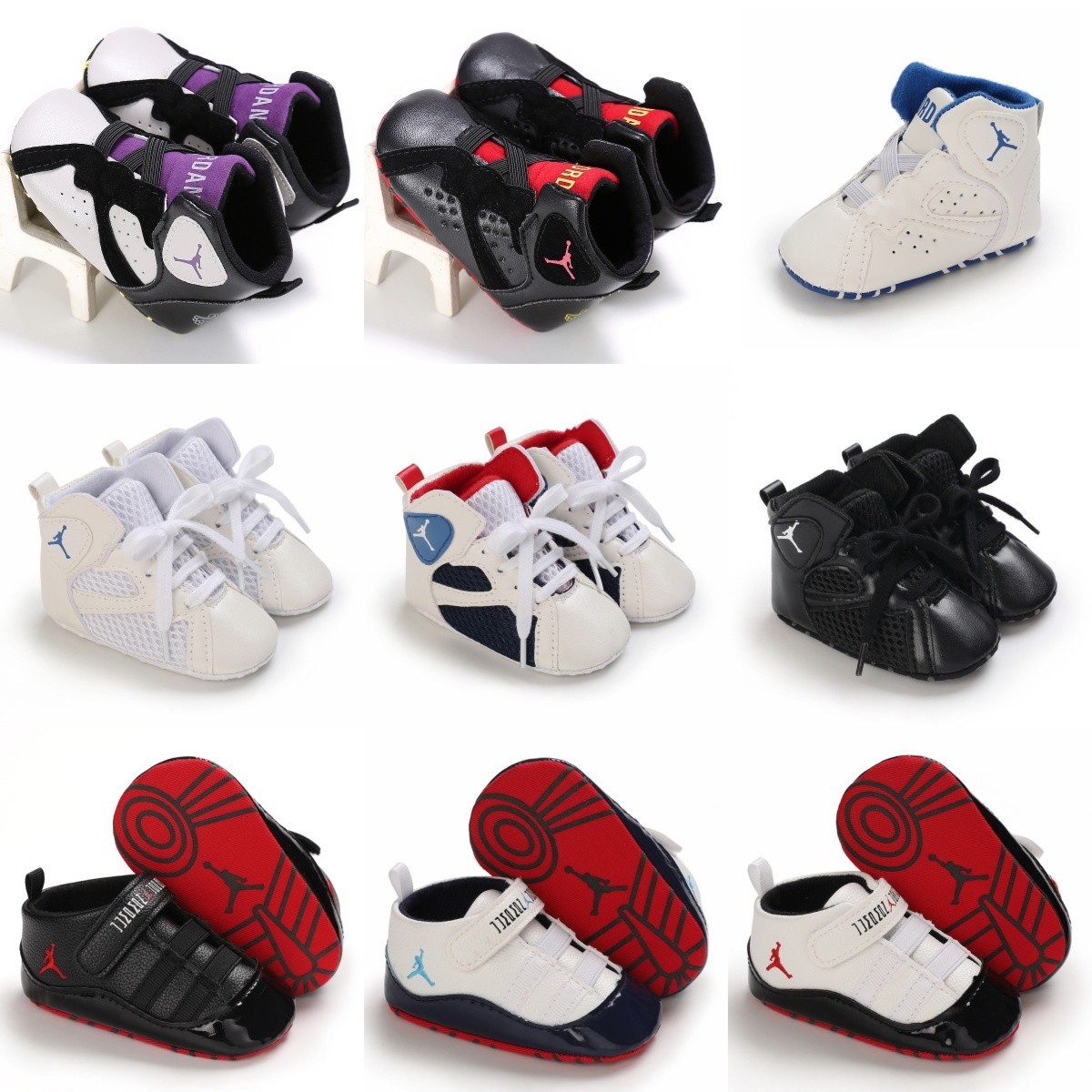 9PC Bundle Deal Baby Soft Sole Shoe Size 1 Ages  0-6 Months. Infant, Newbron