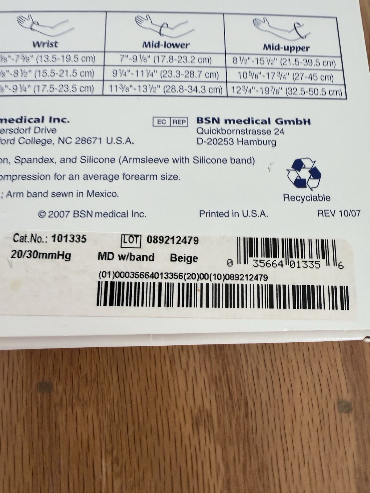 Jobst Lymphedema Arm sleeve Size Medium Compression Arm Sleeve