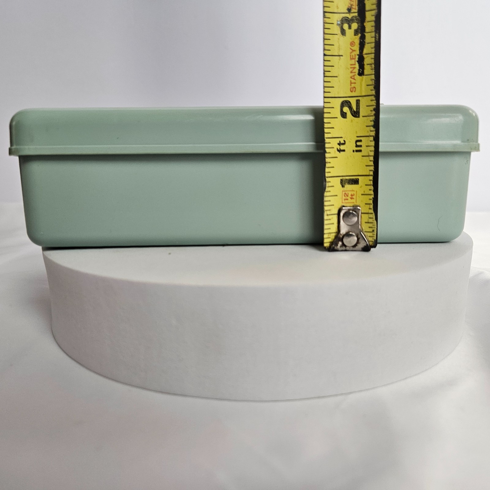 Vtg Sewing Box Vintage Mint Green Plastic Storage Case Mid Century Craft Retro