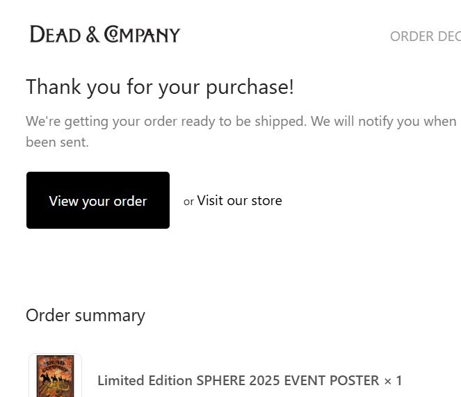 EMEK Dead & Company Sphere Las Vegas 2025 VIP Poster Bob Weir Grateful Dead