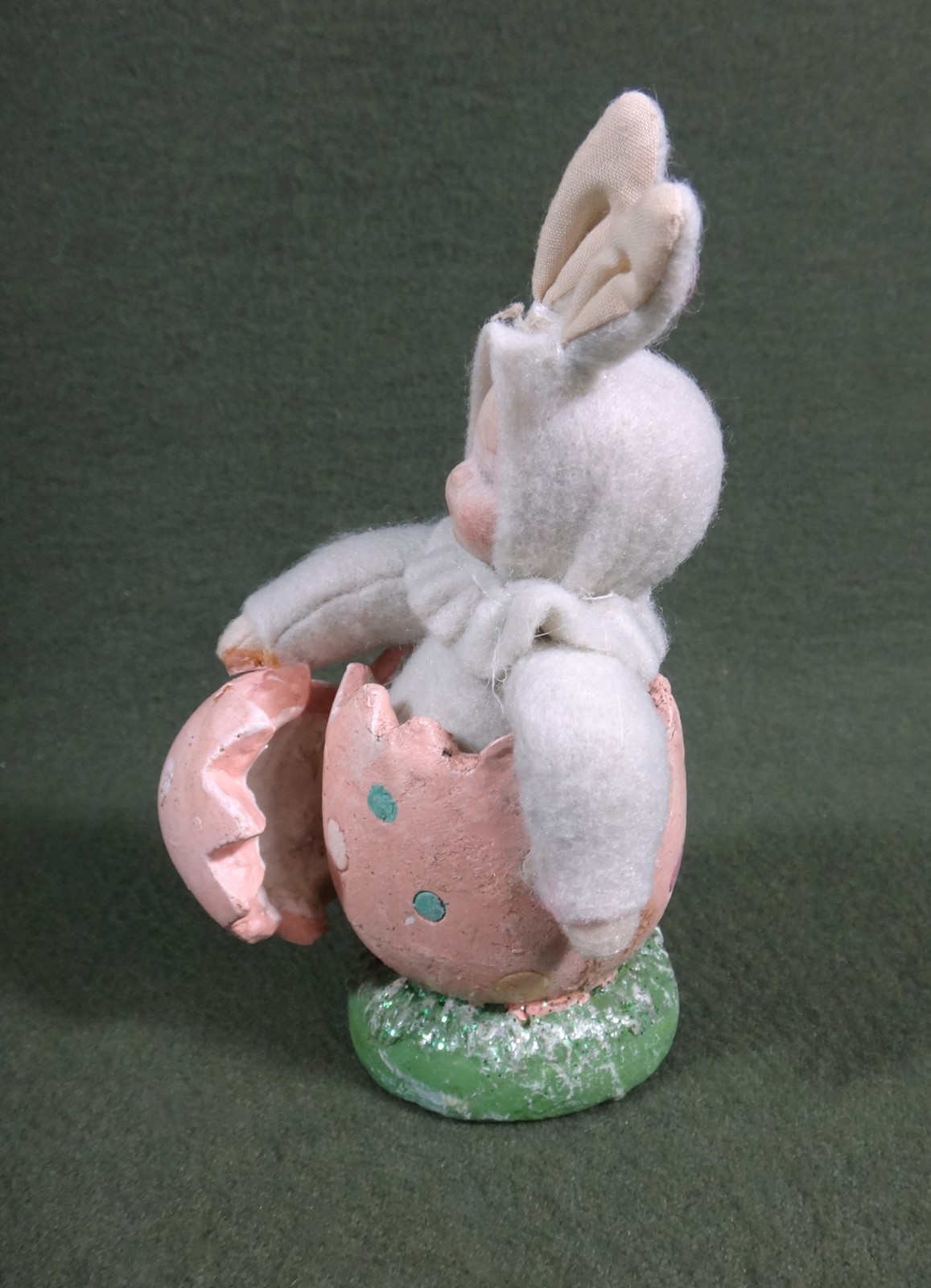 TWO vintage whimsical Spring EASTER BUNNY BABY doll RABBIT figures