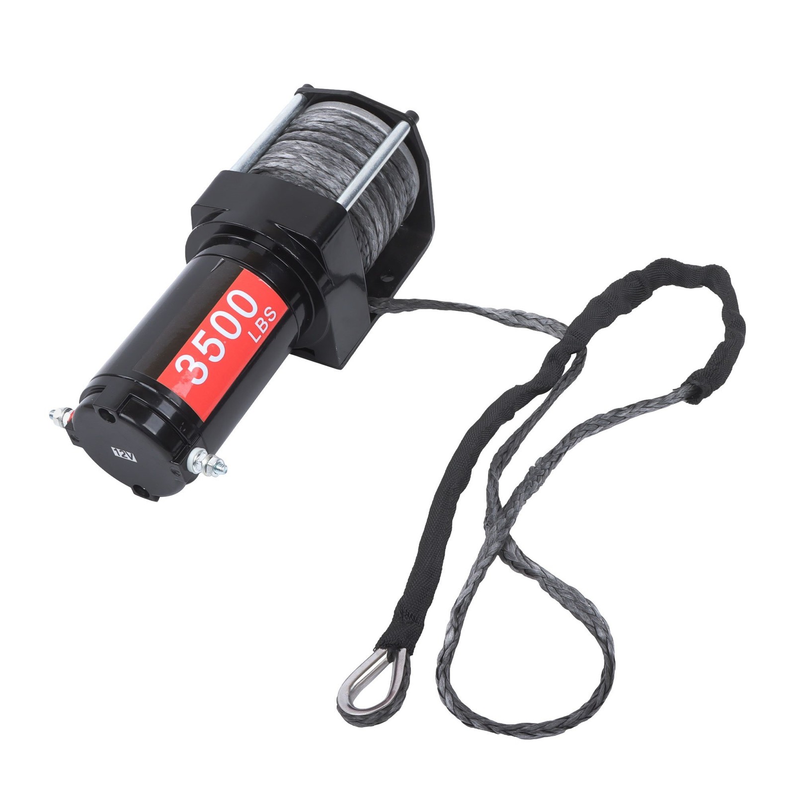 3500 lbs Synthetic Rope Electric Power Winch Kit Wireless & Wired Remote Control