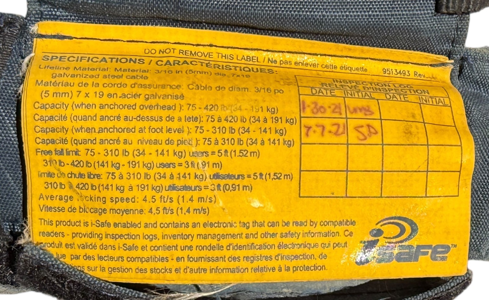 Nano-Lok Edge 3M DBI SALA (3500227) Twin-Leg Self Retracting Lifeline 8 feet SR