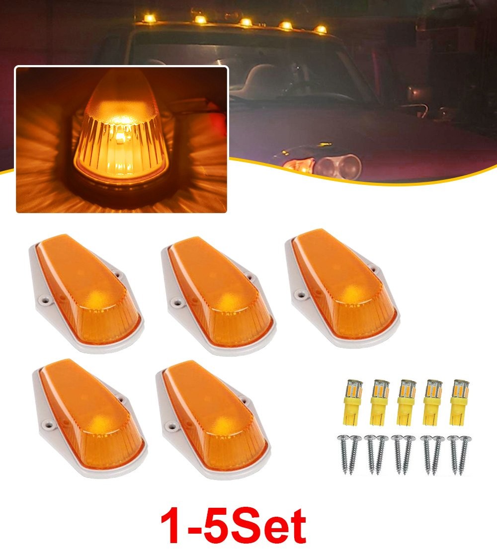 1-5Set For Ford F150 F250 F350 1973-97 Amber LED Roof Top Cab Marker Lights Kit