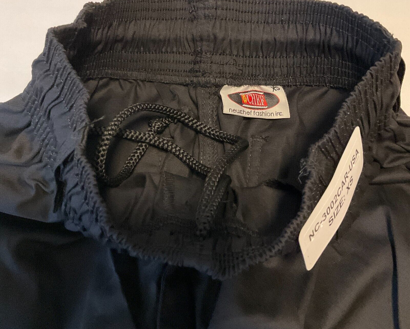 New Chef Cargo Pants Unisex Adult Size XS Black Stretch Waist Nc-3002car 2 Pair