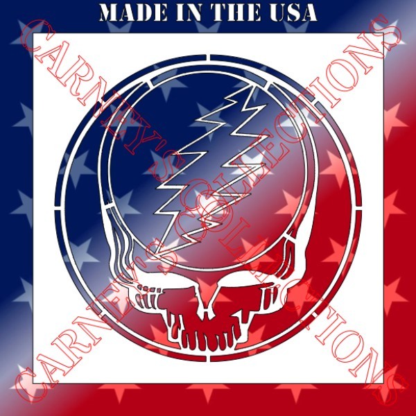 Plastic Stencil - Grateful Dead Skull (MB459) (8", 10" or 12")*****