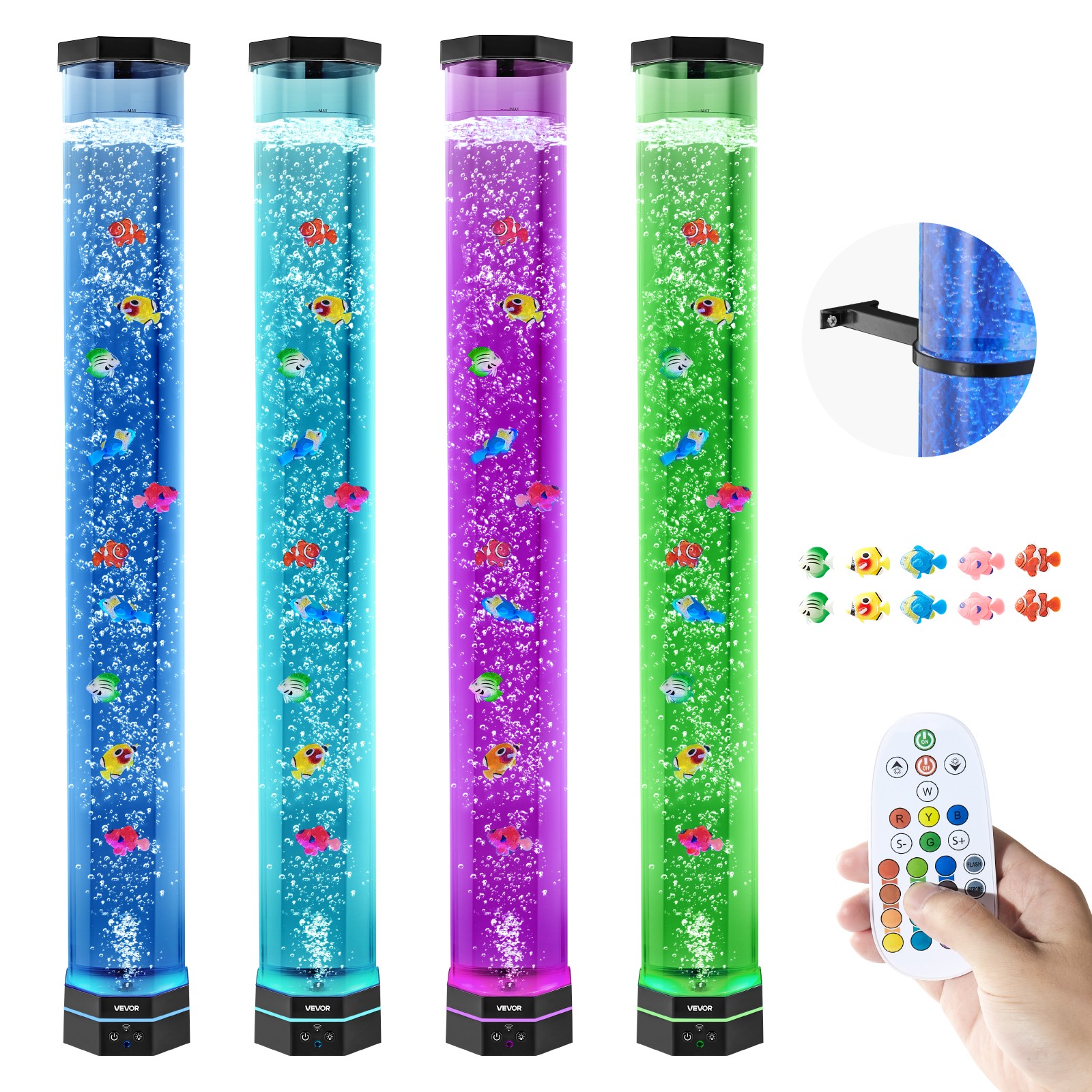 VEVOR Bubble Tube Lamp 16 Color 3.3 ft Sensory Aquarium Lamp for Relief Calming