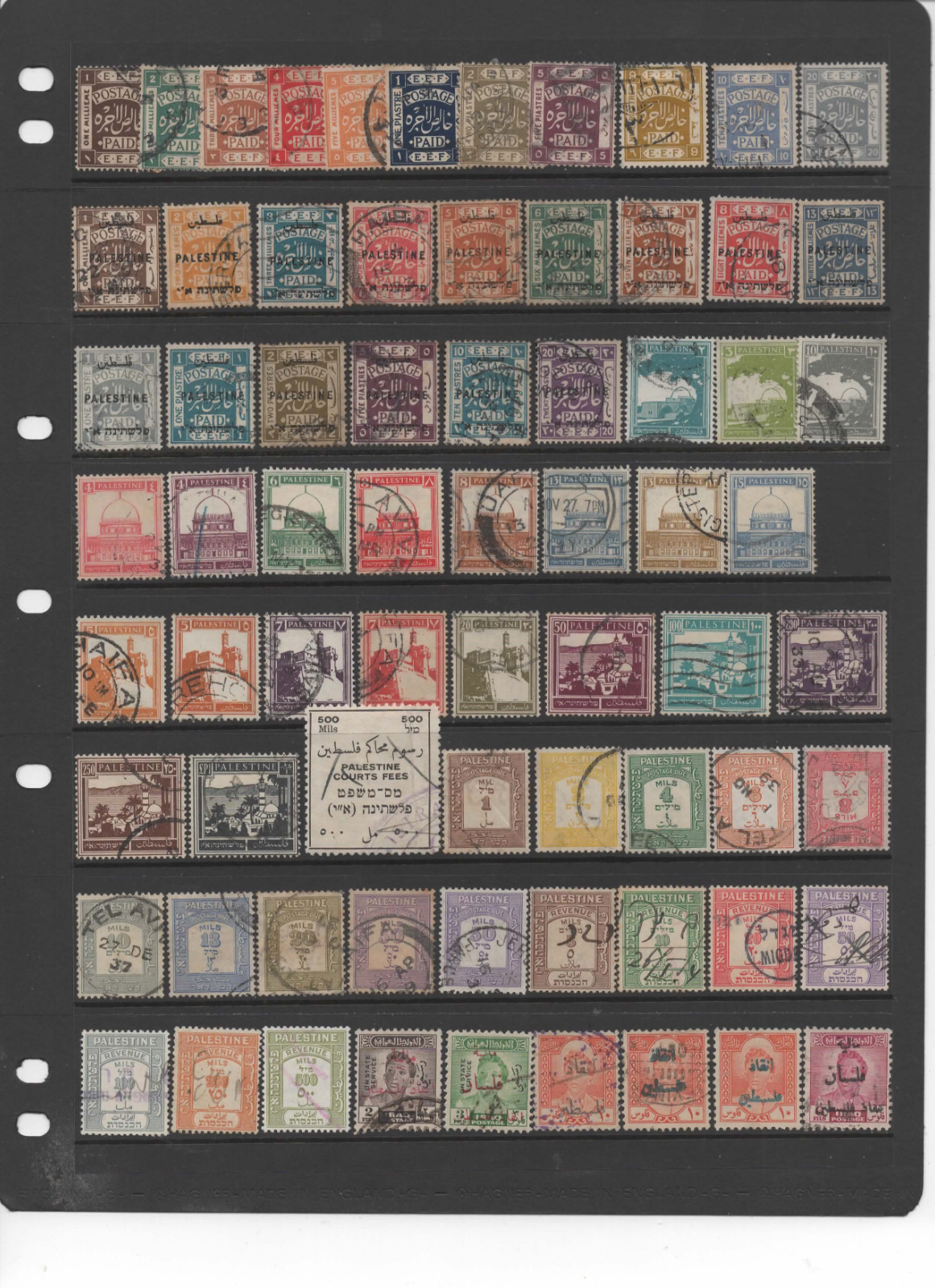 PALESTINE GAZA IRAQ 118 STAMPS COLLECTION 1923-1999 WITH MILS CHANGED TO FILS!!!