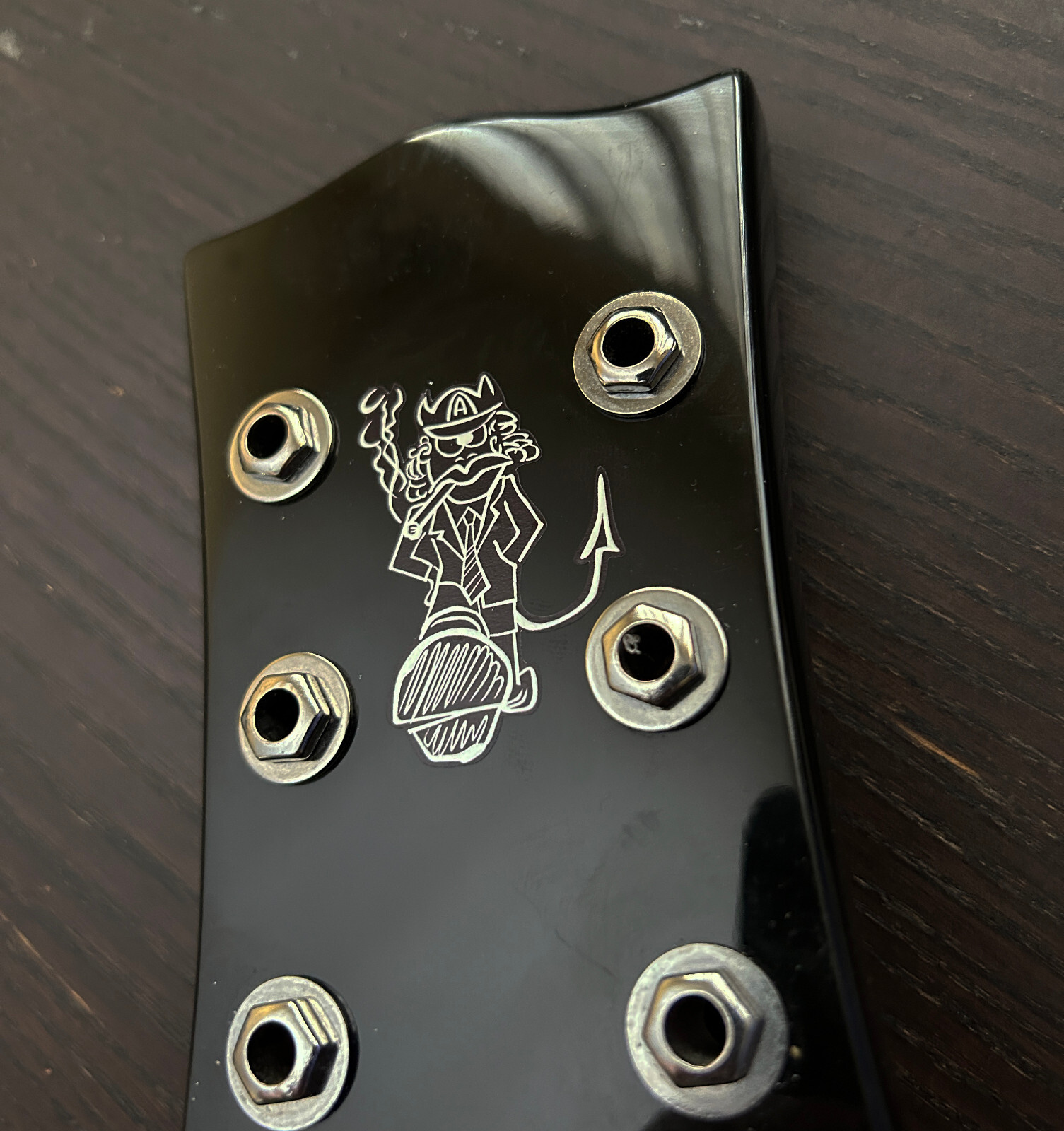 AC/DC Angus Young Prototype SG Guitar Headstock Logo Vinyl Sticker Decal