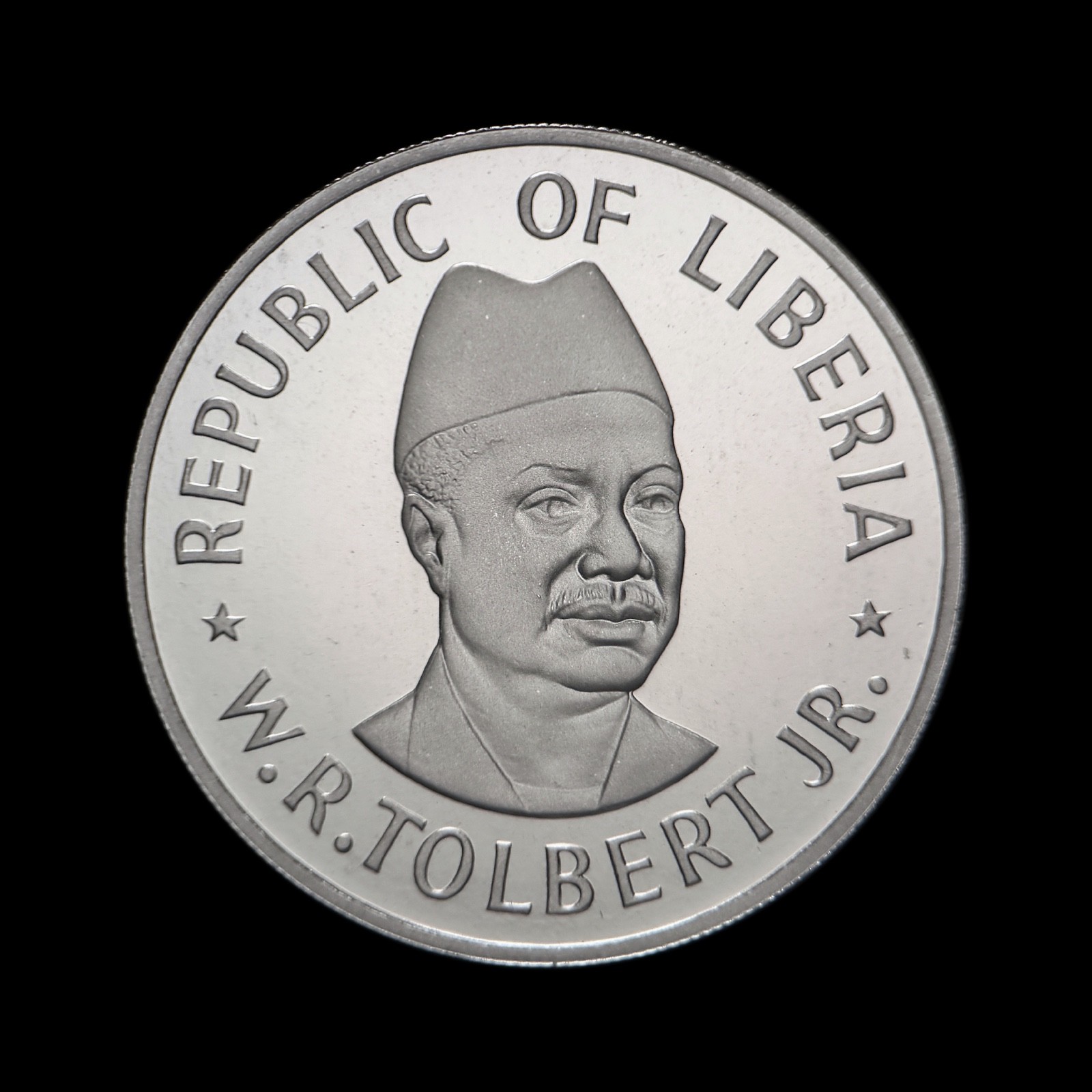 LIBERIA. 1976, 50 Cents - Tolbert, Arms Ship Bird, Royal Mint Wales RARE 1 Proof