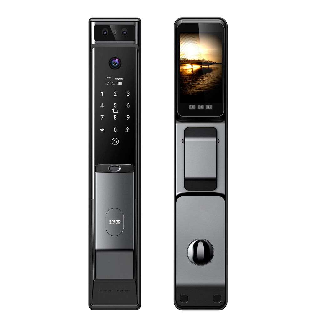 3D Face Recognition Fingerprint Password Smart Door Lock with Camera Security