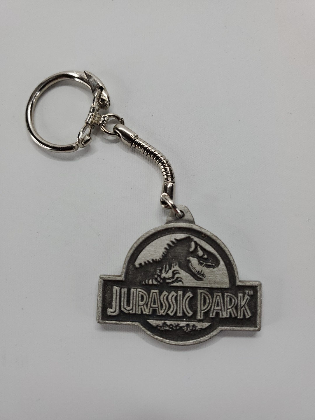JURASSIC PARK KEYCHAIN Metal Key Chain 1992 Vintage