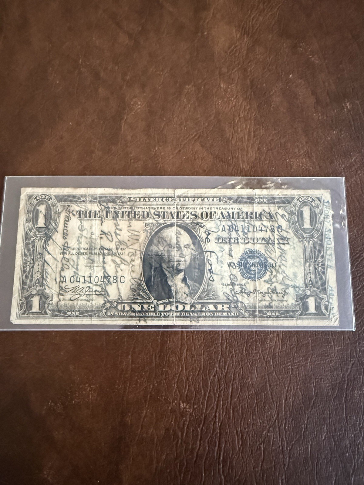 WWII Short Snorter Bill Signed By Marine Ace/MOH Joe Foss & Actor Robert Taylor