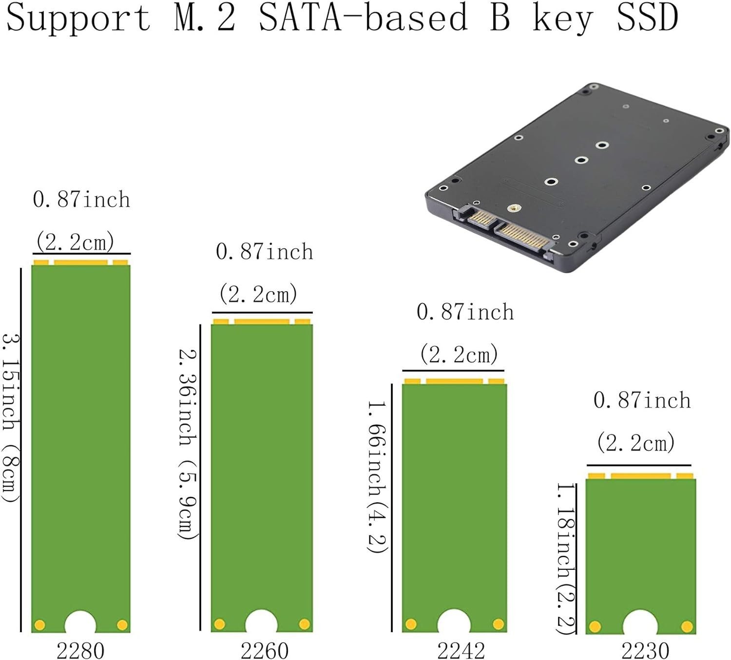 External Adapter M.2/ M2 NGFF SSD to 2.5 Inch SATA Enclosure Converter Internal