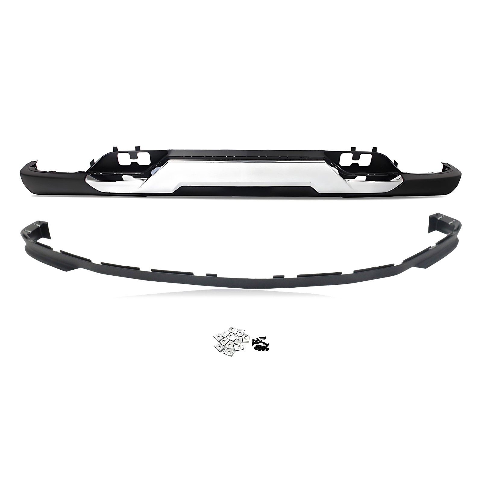 Front Upper Bumper Cover For 2016-2018 Chevy Silverado 1500 w/ Lower Valance