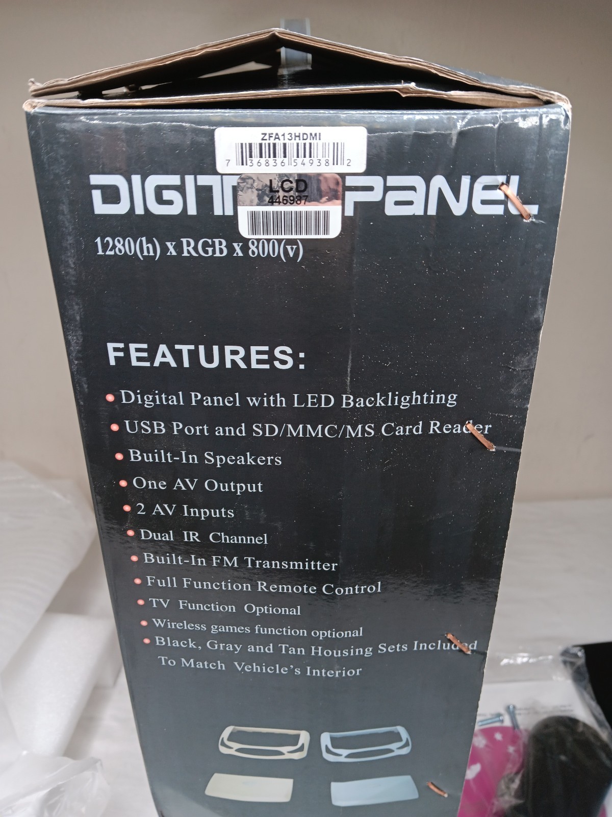 Car Flip Down Overhead Roof Mounted Monitor w/ DVD Player ZFA13HDMI