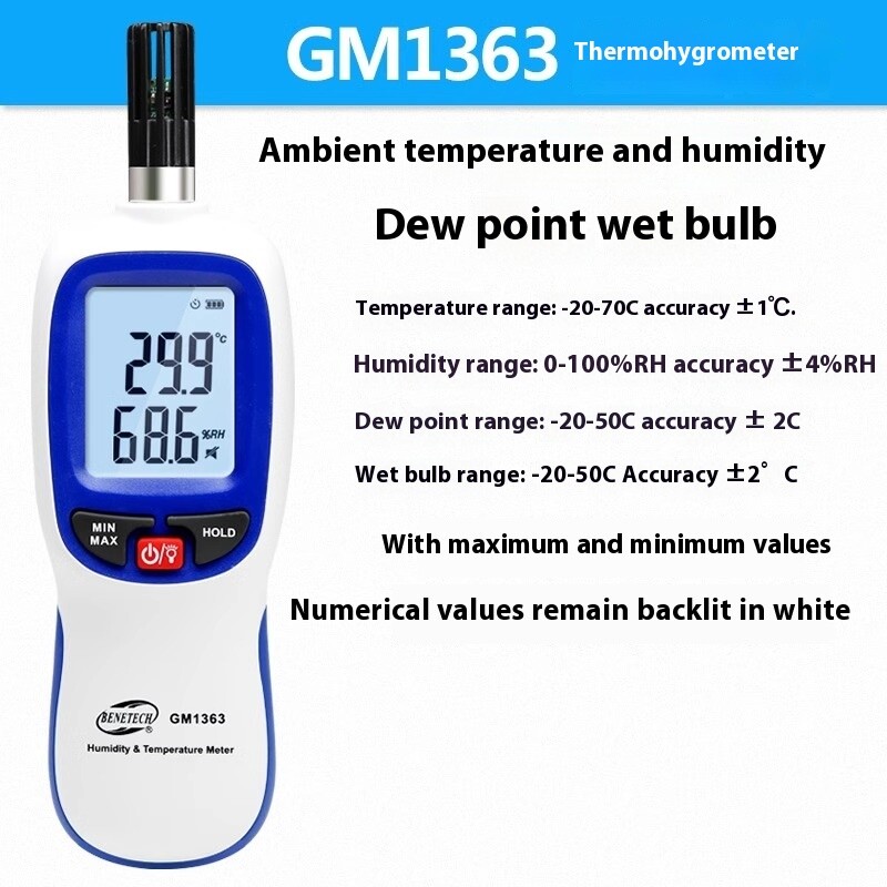 Digital Thermohygrometer Thermohygrometer Wet Bulb Dew Point Measurement