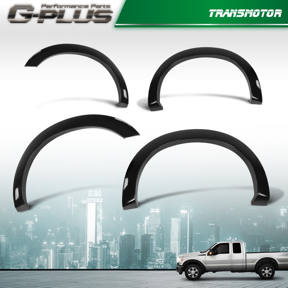 Fit 2011-2016 Ford F-250 / 350 Factory Style Smooth Black Fender Flares Set of 4