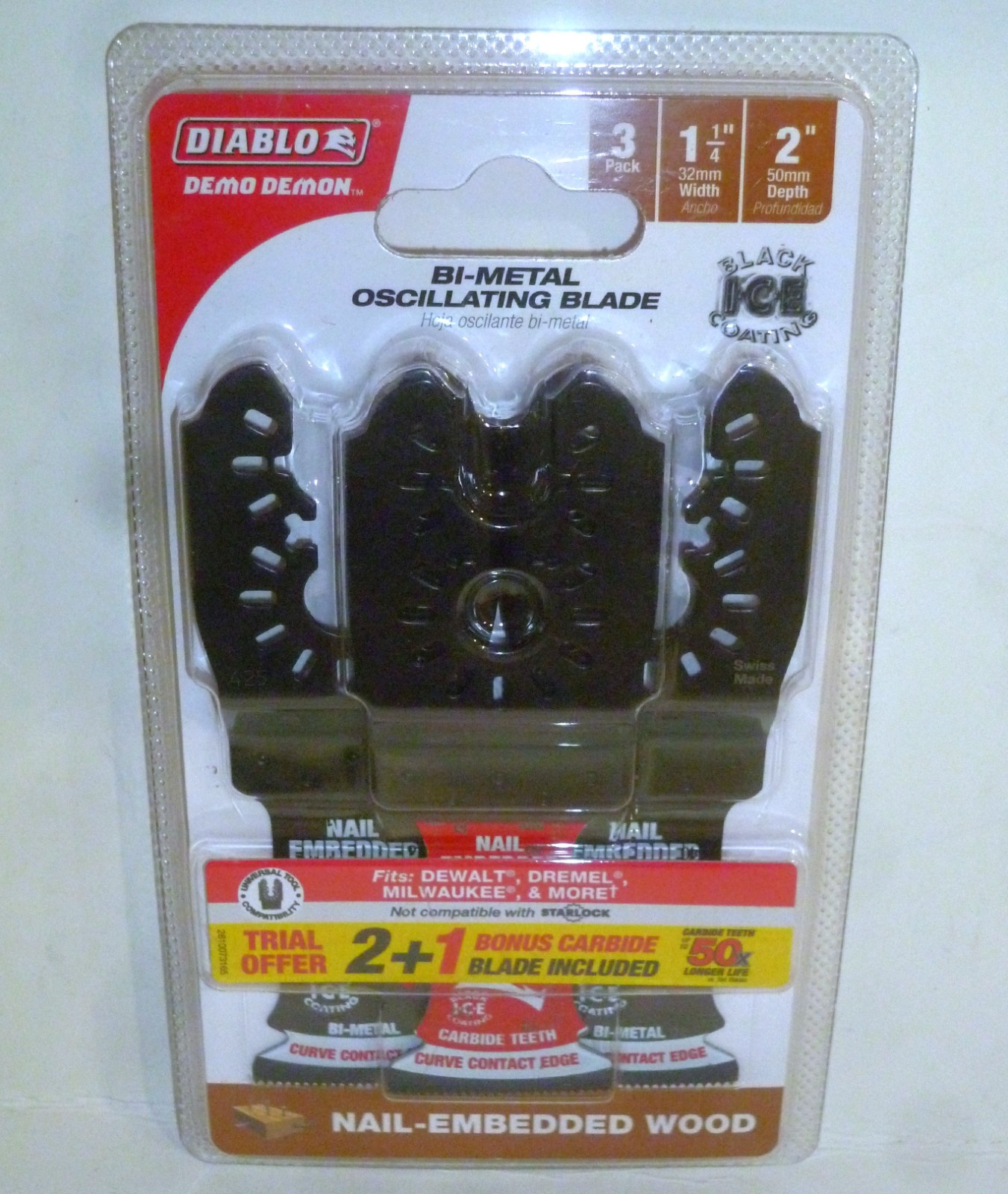 24 Diablo Demon Oscillating Blades 1-1/4" Width 2” Depth for Nail Embedded Wood