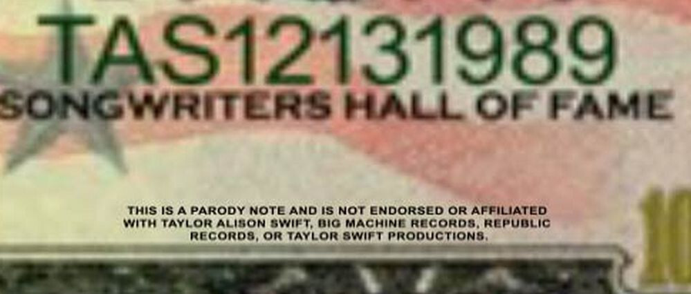 new Taylor Swift Million Dollar Bill Play Funny Money Novelty Note + FREE SLEEVE
