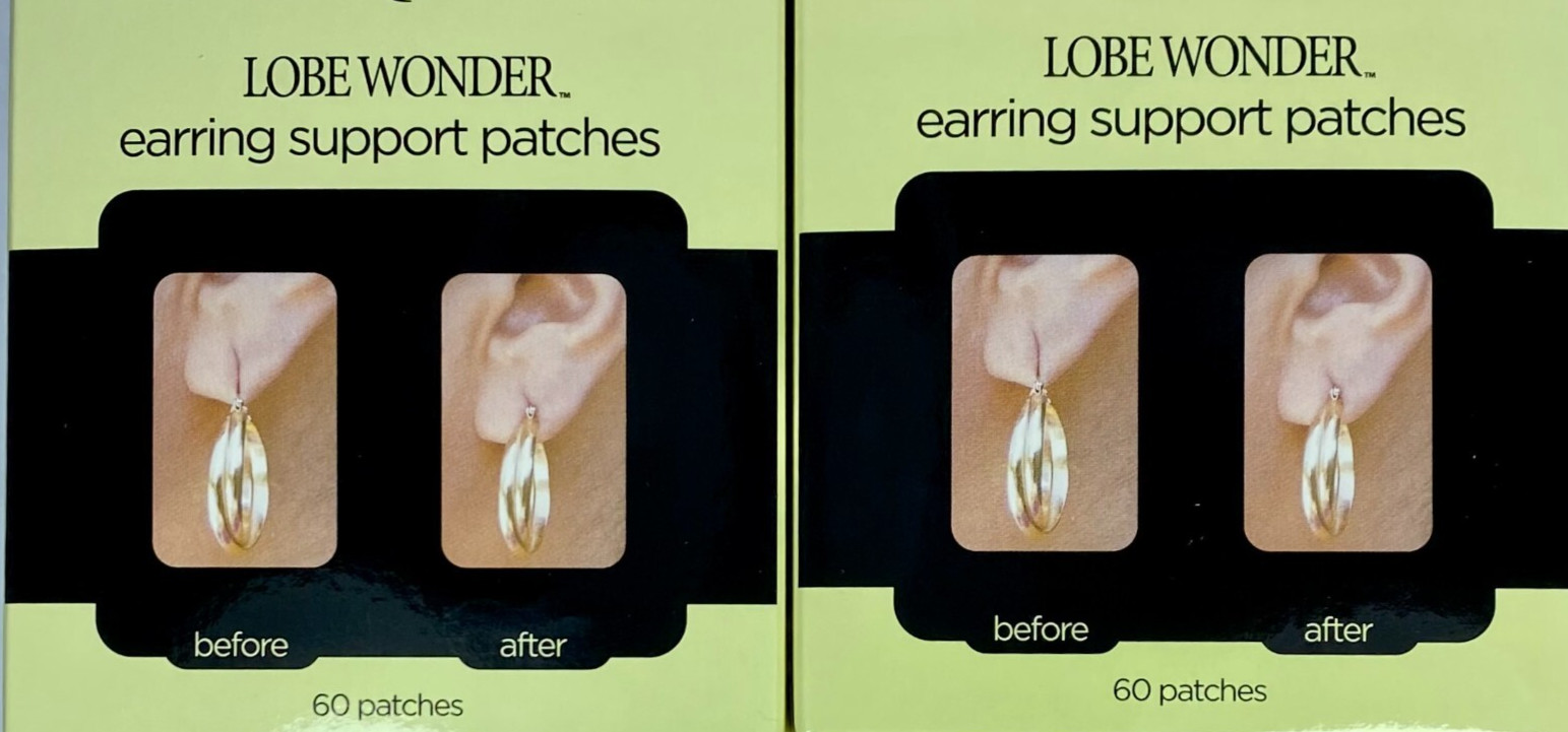 120 Lobe Wonder Earring Support Patches (2 Packs of 60) for Heavy Earrings