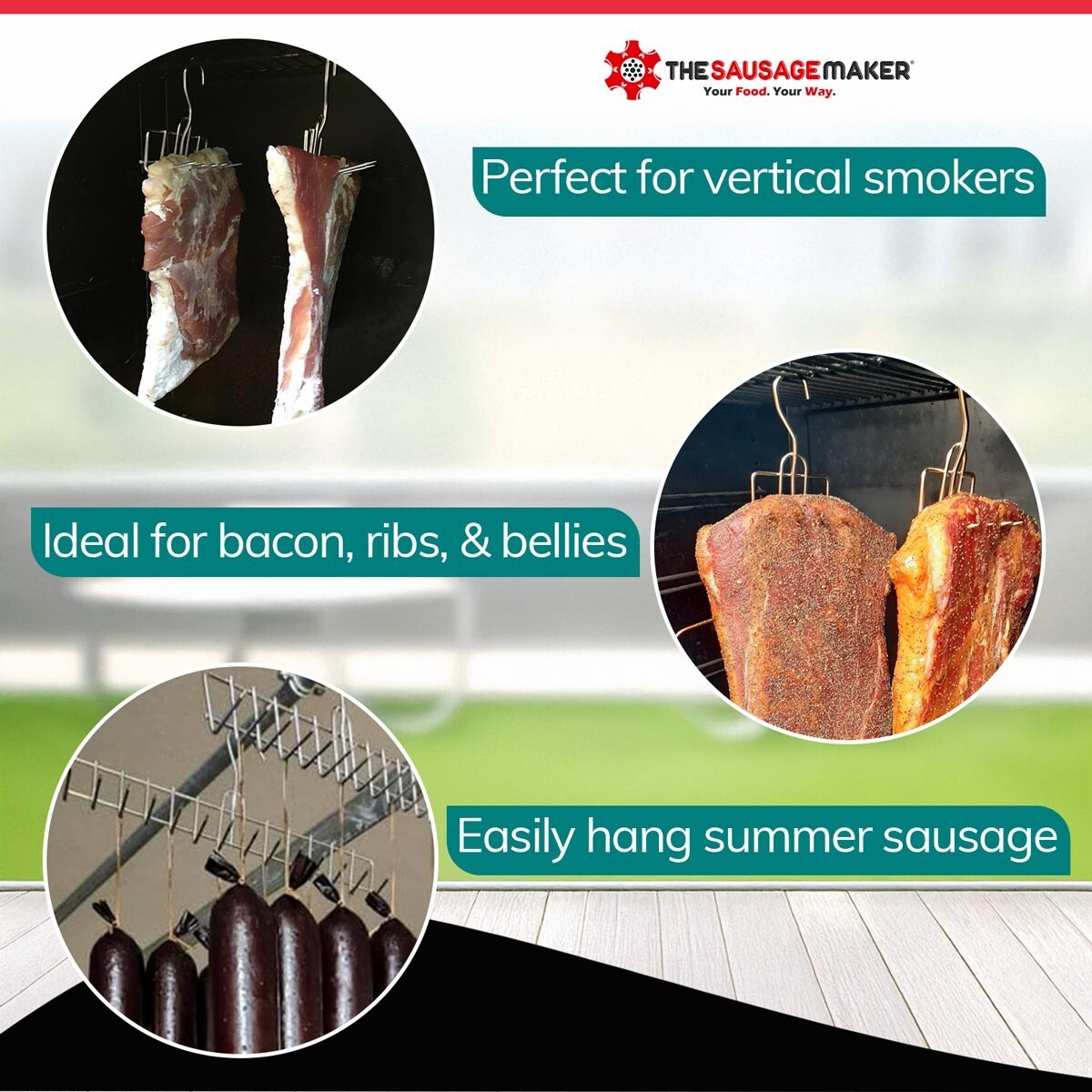 TSM® Heavy Duty Bacon Hanger Meat Hooks SUS304 Stainless Steel Butchers Hook