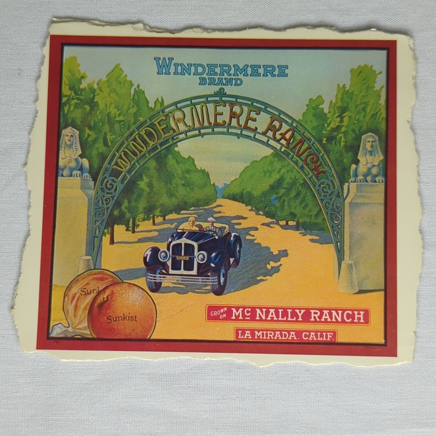 WINDERMERE BRAND Sunkist Mc NALLY RANCH LA MIRADA. CALIF.