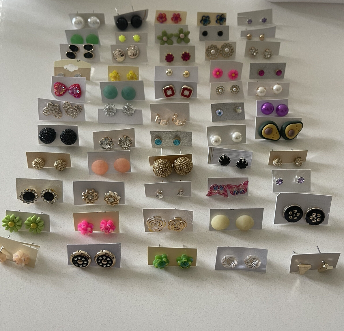Wholesale Lot of 50 Pairs of Assorted Stud Earrings New Bling Glam