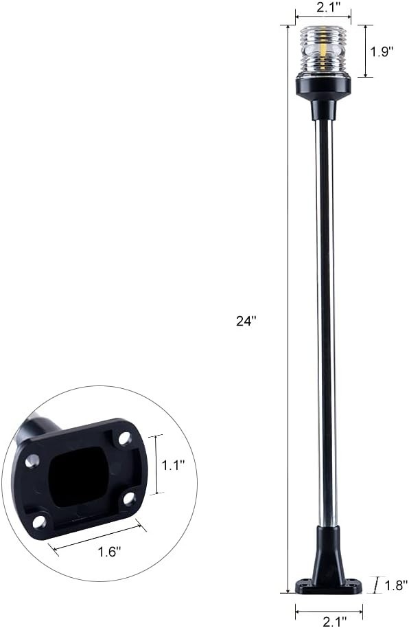 Waterproof White LED Boat Stern Light - Essential for Night Navigation