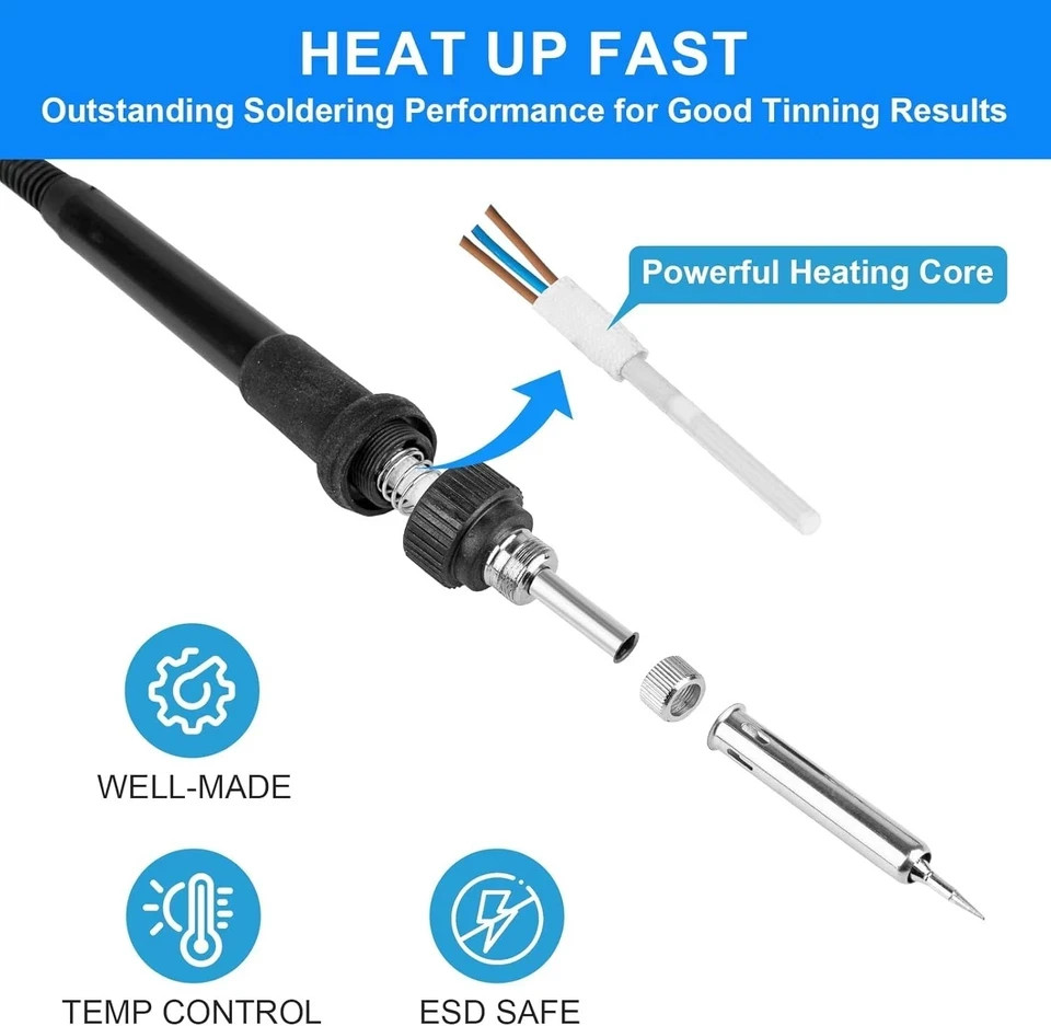 Estacion De Soldadura Estación Calor Pistola Aire Caliente Digital 2 En 1 NUEVO