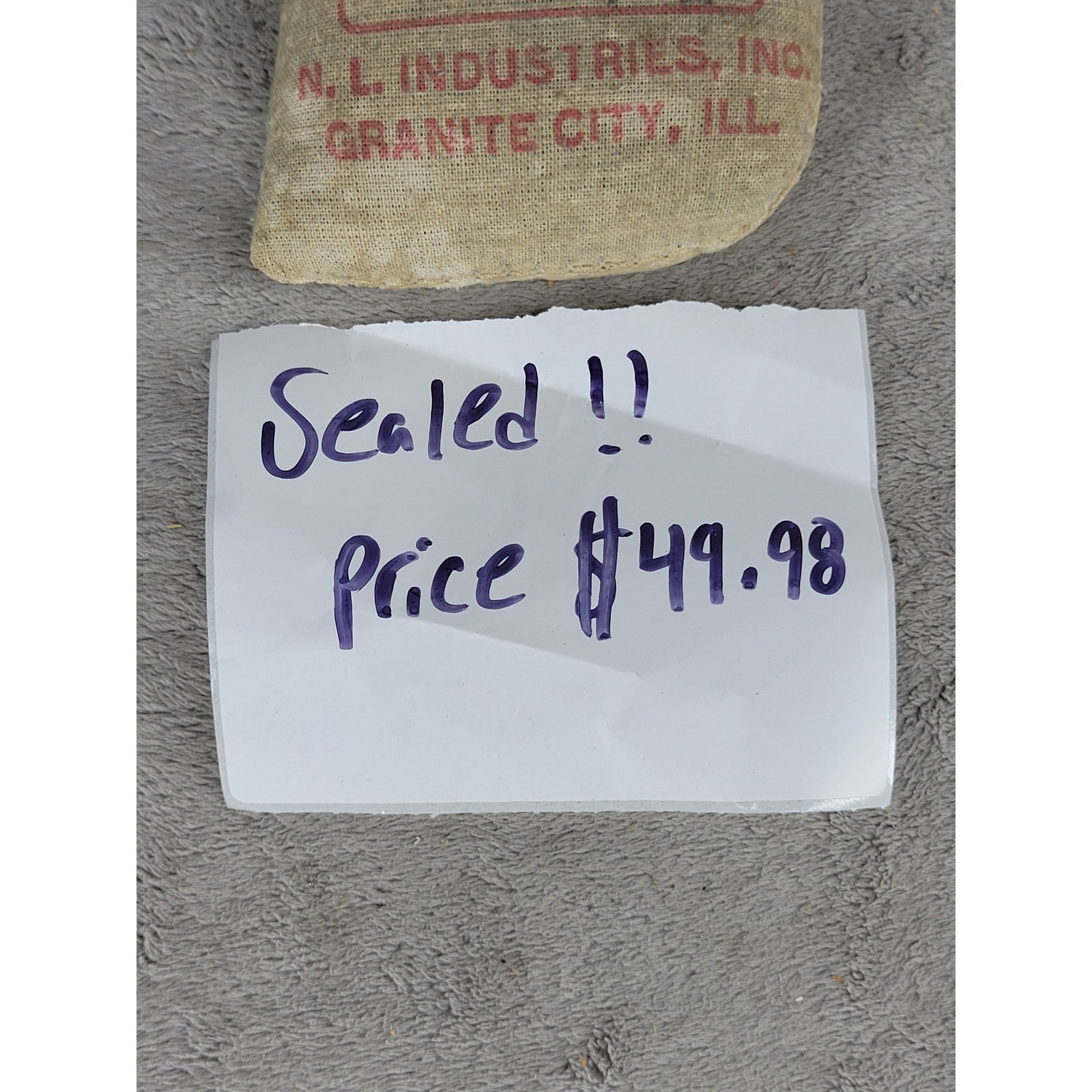 Vintage Lawrence Brand Chilled Lead Shot 7 5lb Sealed Burlap Bag NL Industries