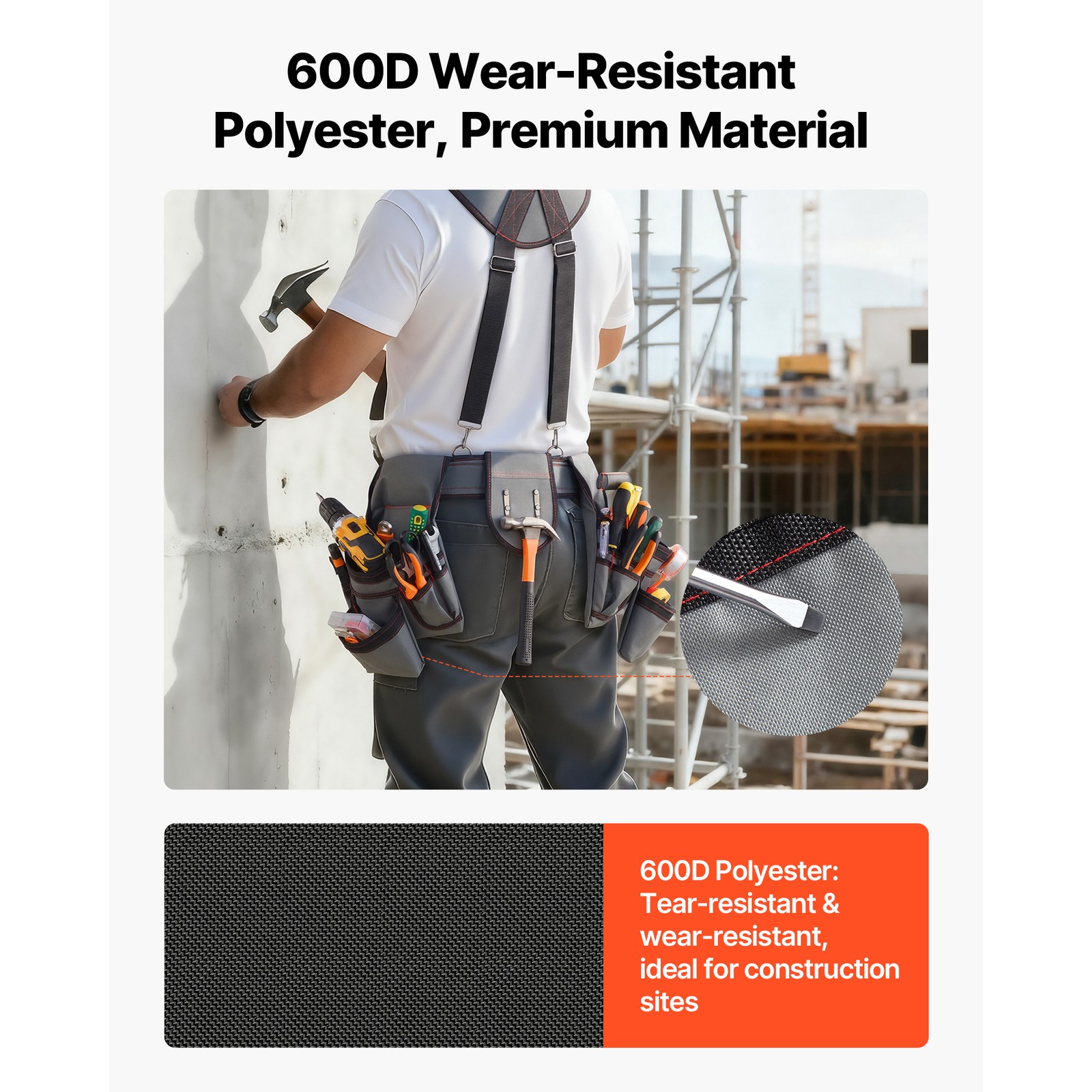 Uimoso Electricians Tool Belt with Suspenders and 22-Pocket Tool Pouch